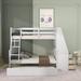 Harjap Twin over Full Standard Bunk Bed w/ Built-in-Desk by Harriet Bee Wood in White | 61.3 H x 96.5 W x 94 D in | Wayfair