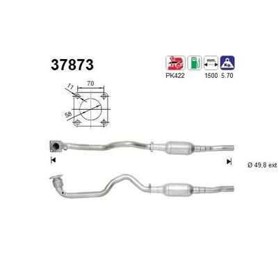 AS Katalysator für VW SEAT 1J0131089BX 1J0253023X 1J0253091CC 37873