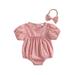 Sunisery Infant Baby Girl Pleating Romper Ruffle Lace Patchwork Floral Jumpsuit Summer Boho Outfit Vintage Clothes