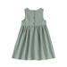 ZRBYWB Girl s Strap Solid Button Midi Sleeveless Summer Casual Sundress A Line Dress With Pockets For 6 Months To 5 Years Kids Baby Girl Clothes