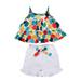 Mikrdoo Infant Girls Outfits 18 Months Baby Girls Wave Point Print 24 Months Girls Straps Summer Tops Elastic Shorts 2Pcs Clothes Set White