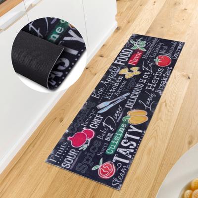 Küchenläufer HANSE HOME "Delicious Kitchen Board", bunt (schwarz,bunt), B:50cm H:3mm L:150cm, Polyester, Teppiche, Läufer, Rutschfest, Küchenteppich, Küche, Teppich, Pflegeleicht Image