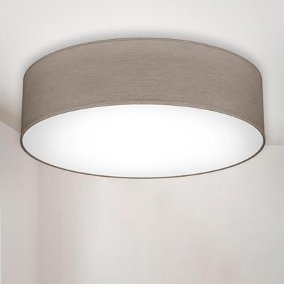 B.K.LICHT Deckenleuchte, grau (taupe), H:10,0cm Ø:38,0cm, Lampen, LED Deckenlampe Stoff Textilschirm Wohnzimmer Schlafzimmer taupe 2xE27 Image