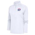 Women's Antigua White Stockton Ports Tribute Half-Zip Pullover Top