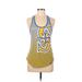 Nike Active Tank Top: Yellow Print Activewear - Women's Size Medium