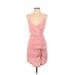 Favlux fashion Casual Dress - Wrap Plunge Sleeveless: Pink Print Dresses - Women's Size Small