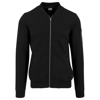 Anorak URBAN CLASSICS "Urban Classics Herren Sweat Bomber Jacket", Herren, Gr. S, schwarz, 65% Baumwolle, 35% Polyester, unifarben, casual, normal, amerikanischer Ausschnitt, Langarm, Jacken Image