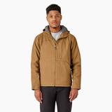 Dickies Men's Duck Canvas High Pile Fleece Lined Jacket - Rinsed Brown Size 2 (TJ360)