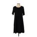 Ann Taylor LOFT Casual Dress - Shift: Black Solid Dresses - Women's Size Small