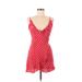 Seven Wonders Casual Dress - A-Line Plunge Sleeveless: Red Polka Dots Dresses - Women's Size 8