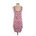 Soft Joie Casual Dress - Shift Plunge Sleeveless: Pink Aztec or Tribal Print Dresses - Women's Size X-Small