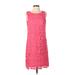 Jessica Simpson Casual Dress - Shift Scoop Neck Sleeveless: Pink Print Dresses - Women's Size 4