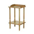 Premier Housewares Rubberwood Rectangle Console Table with Shelves Console Table Narrow Vintage Hall Table Telephone Table 62 X 36 X 29 Cm, Natural