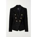 Balmain - Fringed Cotton-blend Bouclé-tweed Jacket - Black