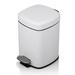 MoNiBloom 1.6 Gallons Steel Step On Trash Can Kitchen Soft-close Waste Bin w/ Lid Stainless Steel in White | 11.5 H x 8 W x 11 D in | Wayfair