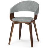 Simpli Home Lowell Side Chair Dining Chair Faux Leather/Wood/Upholstered in Gray | 30.3 H x 20.1 W x 21.1 D in | Wayfair AXCLOW-STG