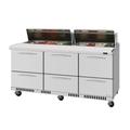 Turbo Air PST-72-D6-FB-N 72 5/8" Sandwich/Salad Prep Table w/ Refrigerated Base, 115v, Stainless Steel