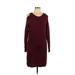 Full Circle Trends Casual Dress - Mini Scoop Neck Long sleeves: Red Print Dresses - Women's Size Large