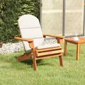 Gartenstuhl Gartensessel Adirondack Stuhl für Garten Terrasse Balkon mit Kissen Massivholz Akazie