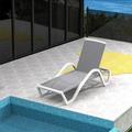 Patio Chaise Lounge Adjustable Aluminum Pool Lounge Chairs with Arm All Weather Pool Chairs for Outside Outdoor Lounge Chairs for Patio Pool Beach Yard (Gray)