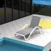 Patio Chaise Lounge Adjustable Aluminum Pool Lounge Chairs with Arm All Weather Pool Chairs for Outside Outdoor Lounge Chairs for Patio Pool Beach Yard (Gray)