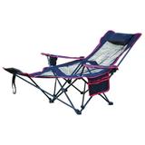 Folding Chaise Lounge Chair for Outside Beach Portable Heavy-Duty Camping Reclining Lounge Chair with Pillow