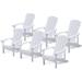 Cozyhom Stackable Adirondack Chairs Set of 6 400LBS Weight Capacity Sleek and Durable Designs Hips Recycled Plastic All-Weather Outdoor Plastic Porch Chair for Patio Beach Campfire White