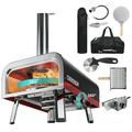 MOPHOTO 13 Outdoor Pizza Oven Portable Wood Fired and Gas Pizza Oven with Pizza Cutter&Carry Bag