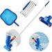 MMTX Pool Cleaning Kit Pool Vacuum Head and Chlorine Dispenser Skimmer Net Set with 3 - Section Pole Pool Maintenance Set for Above Ground Pools Spas Hot Tub Fountains