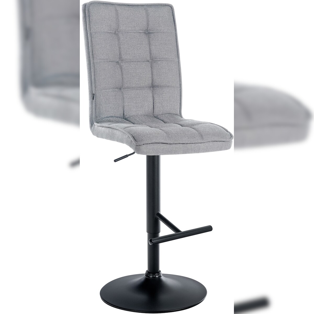 CLP Barhocker Peking Stoff hellgrau/schwarz Image