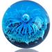 Hand Blown Glass Blue Flower Sphere Figurine Blue Paperweight Glass Ball Sea Plant Ornament for Fish Tank Aquarium Sea Plant Collection for Birthday Gift Glass Paperweight