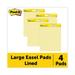 Post-it Self Stick Easel Pads Ruled 25 x 30 Yellow 30-Sheet Pads 4/Carton