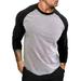 APEXFWDT Men s Classic Baseball Active T-Shirt Casual Vintage Long Sleeve Raglan Shirts Crewneck Raglan Fit Athletic Shirts