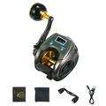 USB Rechargeable Carbon Fiber Baitcasting Reel 9+1BB Electric Fishing Reel with Display High Speed 6.4: 1 Gear Ratio Magnetic Brake System Baitcaster Reel For Left Hand