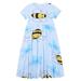 Rovga Casual Dresses For Girls Dresses Cartoon Print Short Sleeve Round Neck Long Dress Daily Casual Dresses Party Birthday Girl Dress