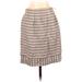 Ann Taylor LOFT Casual Skirt: Tan Stripes Bottoms - Women's Size 2