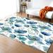 Large Area Rugs Throw Carpet Floor Nursery Rugs For Children Retro Blue Flowers Modern Kitchen Mat Runner Rugs For Living Room/Bedroom 4 x 5