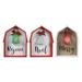 Youngs 90853 Wood Framed Barn House Christmas Tabletop & Wall Sign Assorted Color - 3 Piece