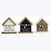 Youngs 92186 Wood Tabletop House Shaped Decor Assorted Color - 3 Piece