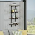 Pomona 48 H Metal and Solid Wood Wall Shelf