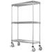 24 Deep x 24 Wide x 92 High 3 Tier Gray Wire Shelf Truck with 800 lb Capacity