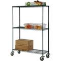 24 Deep x 24 Wide x 69 High 3 Tier Freezer Wire Shelf Truck with 800 lb Capacity