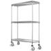 18 Deep x 36 Wide x 92 High 3 Tier Chrome Wire Shelf Truck with 800 lb Capacity