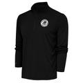 Men's Antigua Black Down East Wood Ducks Tribute Quarter-Zip Pullover Top