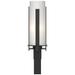 Forged Vertical Bars 22.25"H Black Outdoor Post Light w/ Opal Shade