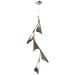 Plume 15"W 5-Light Bronze and Sterling Standard LED Pendant