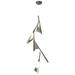 Plume 15"W 5-Light Sterling and Iron Standard LED Pendant