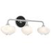 Ume 22"W 3-Light Black Accented Curved Arm Bath Sconce w/ Frosted Sha