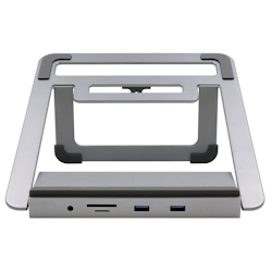 EXSYS EX-1223HM 12 in 1 USB-C Dockingstation mit Notebook Stand für Notebook, Matebook und MacBook Image