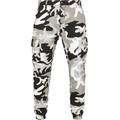 Cargohose URBAN CLASSICS "Herren Camo Cargo Jogging Pants 2.0" Gr. 32, Normalgrößen, schwarz-weiß (snow camo) Herren Hosen Cargohosen